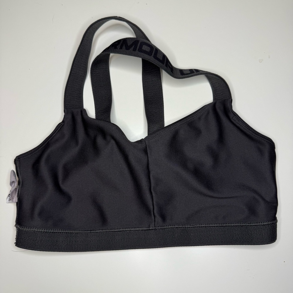 Under Armour Women's Charcoal Black Sports Bra Size Small, pads missing - Picture 3 of 5